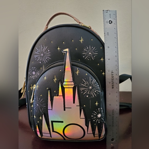 Walt Disney World 50th Anniv Loungefly Large Backpack & Minnie Mouse Stuff - Picture 4 of 16